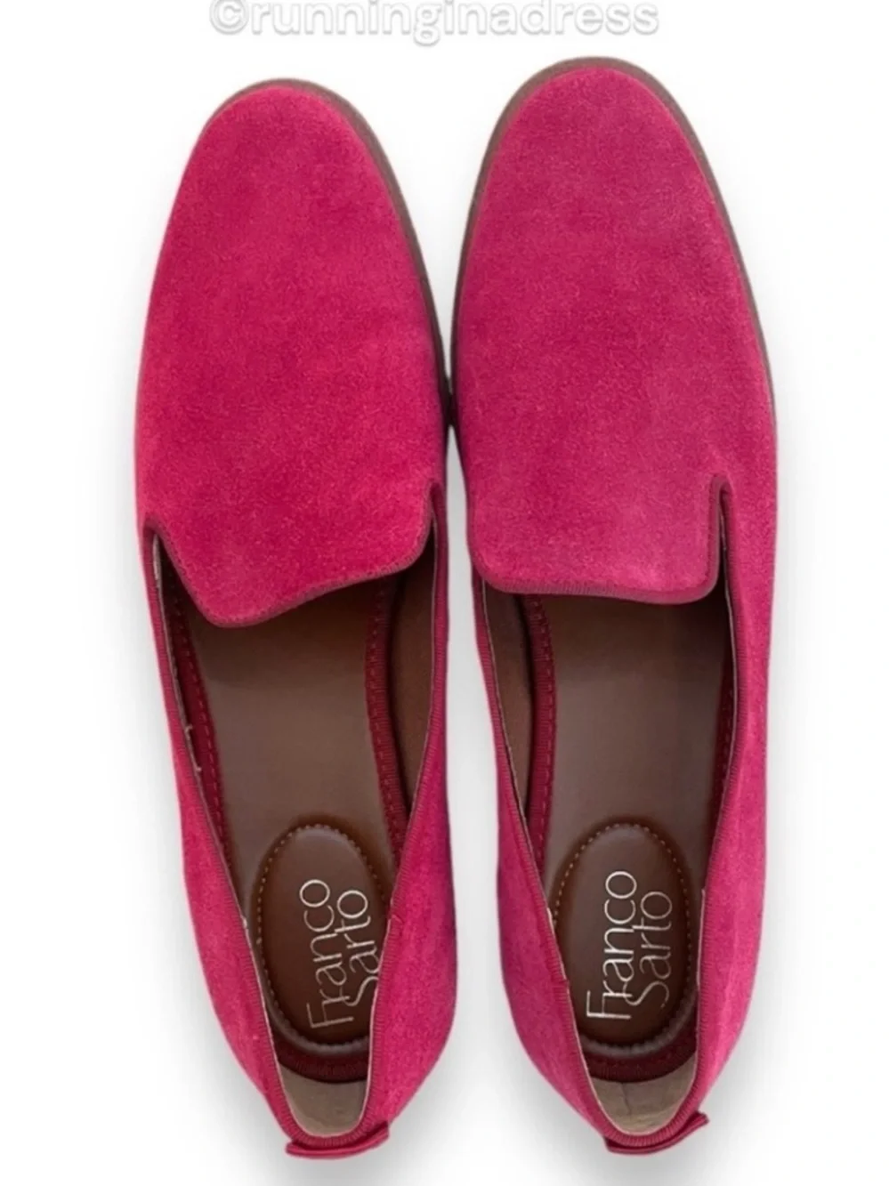 NWOT Franco Sarto Jeena Suede Loafers Cranberry Red Size 9M